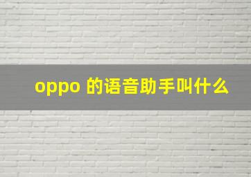 oppo 的语音助手叫什么